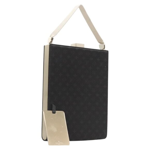 LOUIS VUITTON Monogram Satin Ange GM Hand Bag Black M92100 LV Auth 124640 - Picture 1 of 16